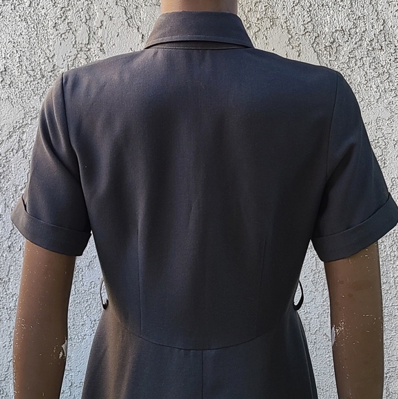 Vintage Gray Button Down Dress - Picture 6 of 7